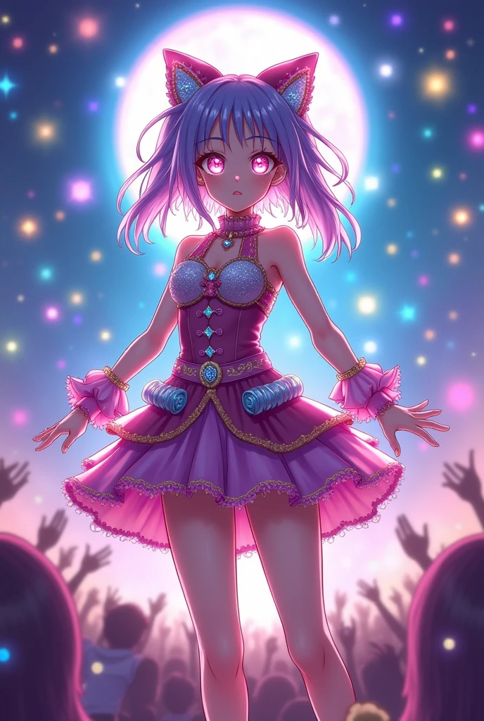 An idol with stars in her eyes anime girl во весь рост