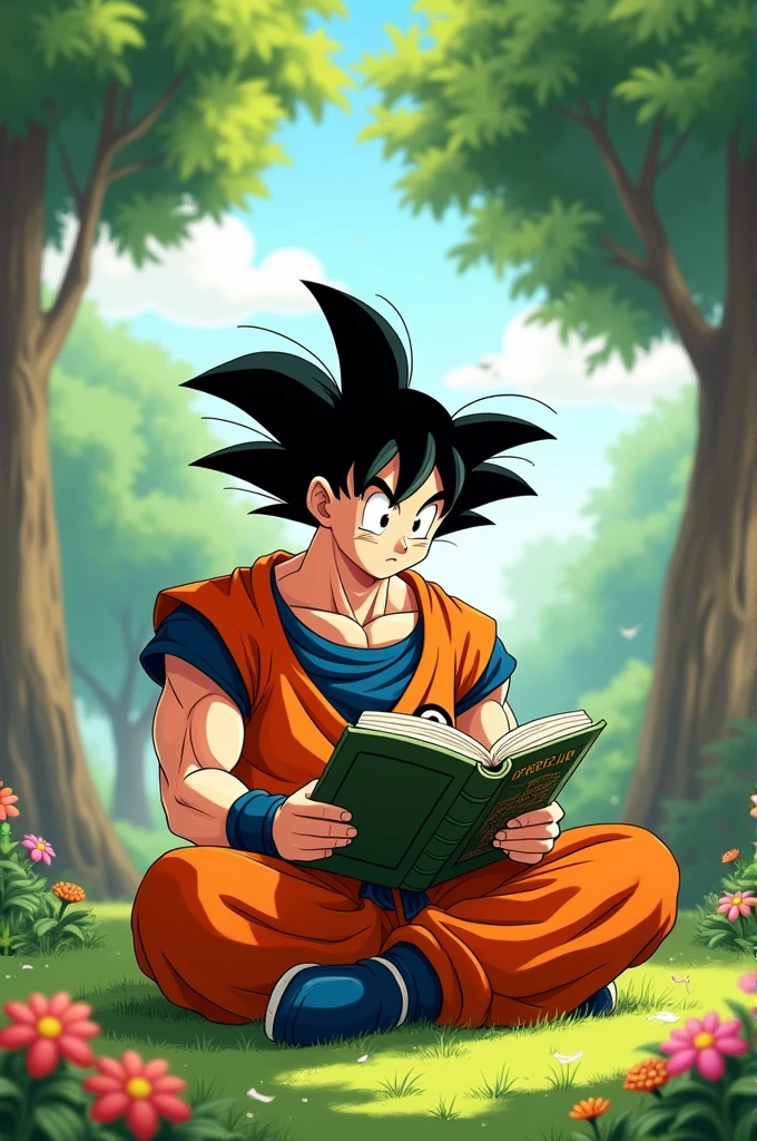 Goku reading
