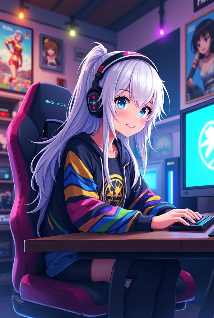 Venezuelan anime gamer White hair