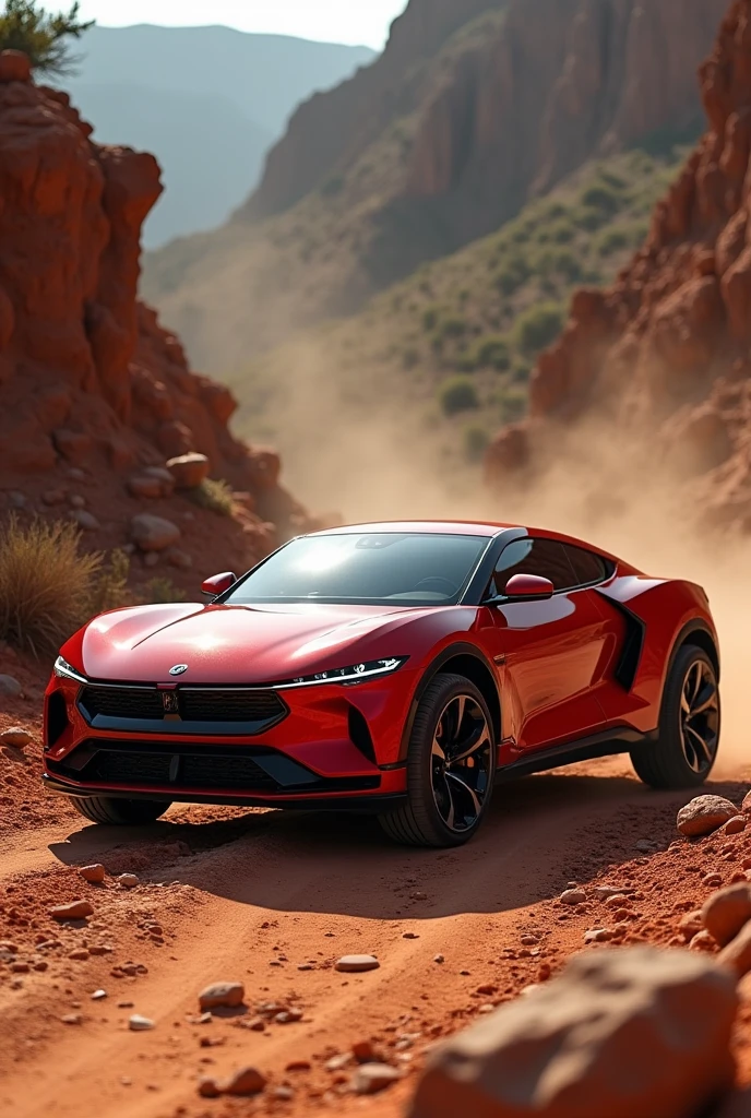 I'm impressed with your creation, LnF automobile vermelho, LnF , well defined image, dirt floor, 4K, ultra HD, well-defined lines, automobile
