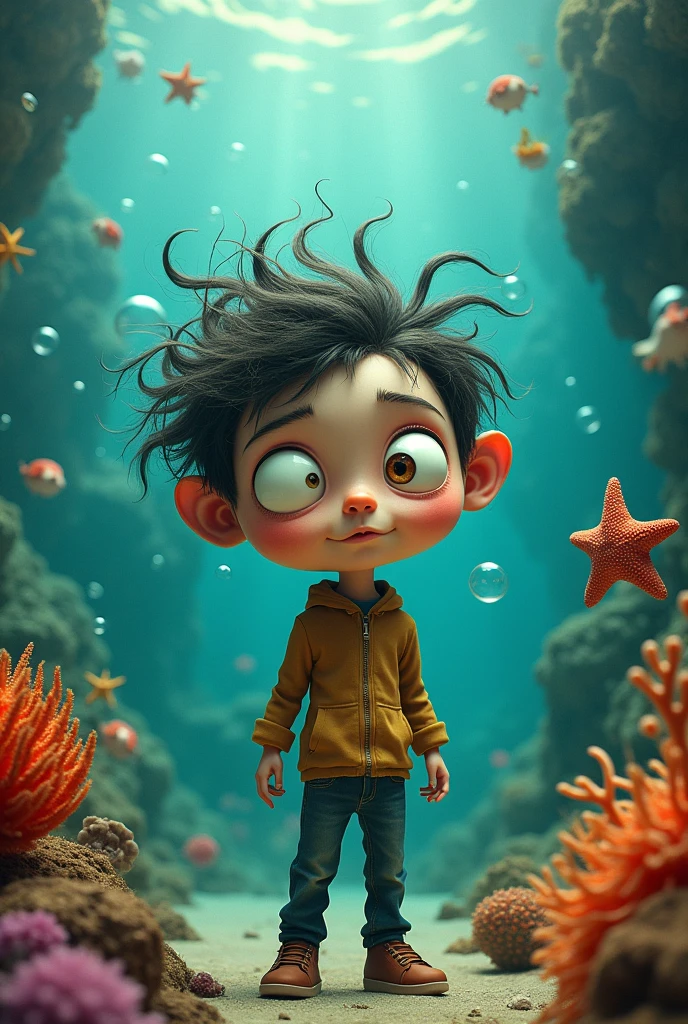 Make an ugly boy who looks like an ugly fish