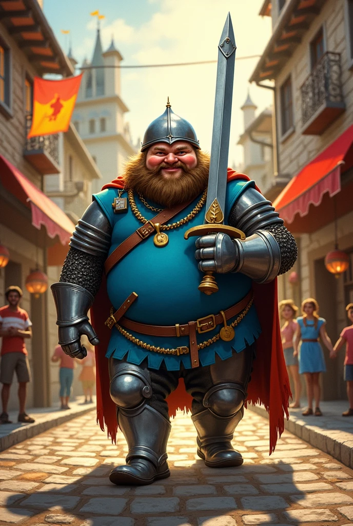 A fat and dumb paladin looking like a fool