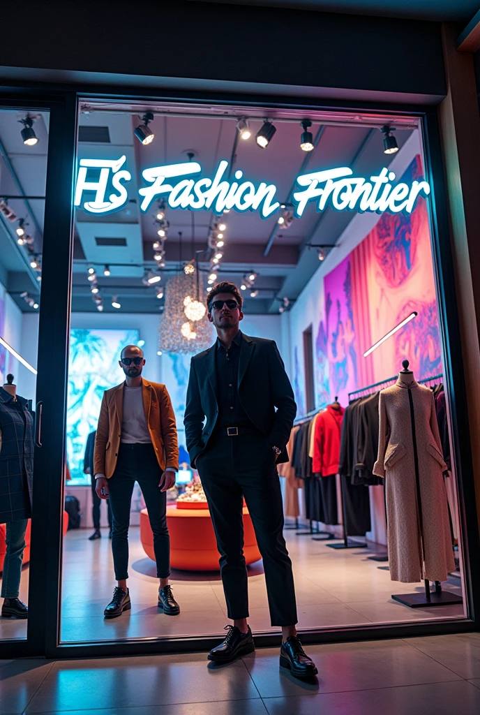 Fashion Frontier - Opening up new horizons in fashion、Innovative style store HS logo letter design modern original signboard