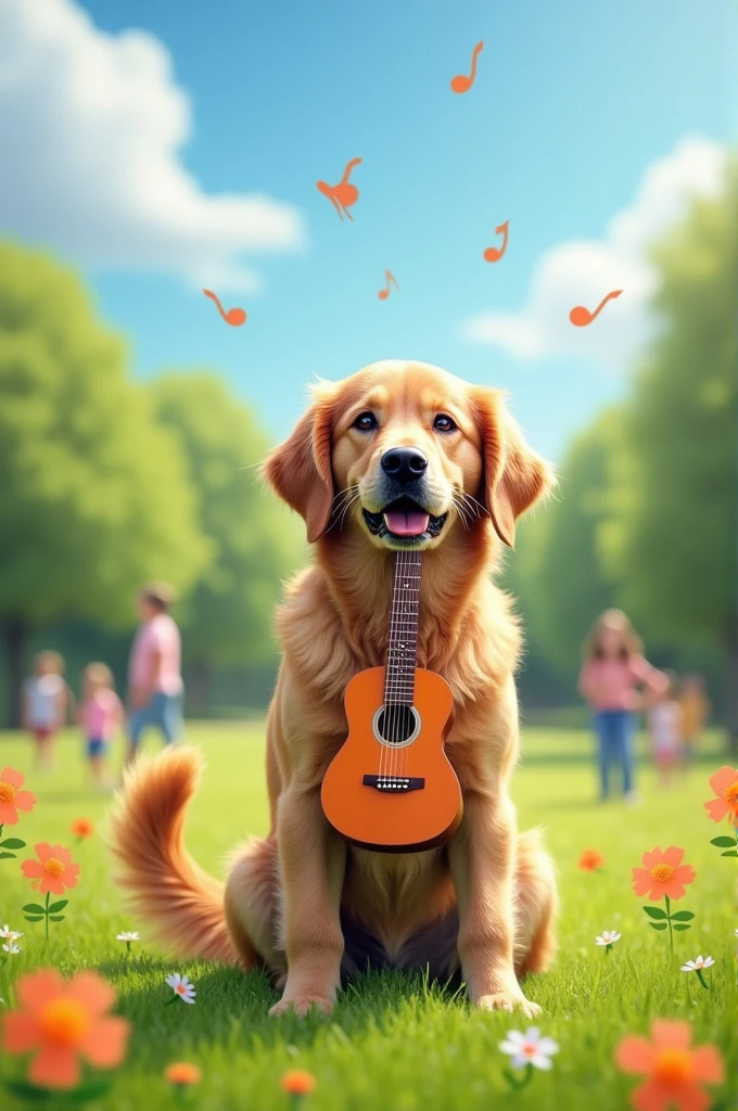 dog with guitar