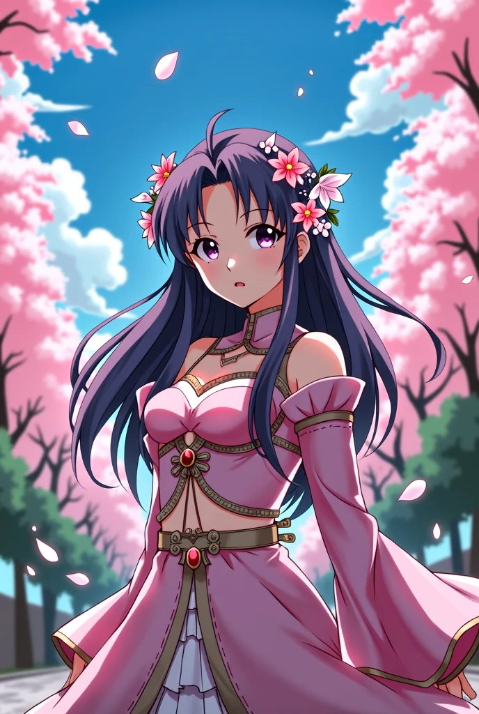 a girl that exactly looks like momo yaoyorozu, Kiara from genshin impact, Barbara from genshin impact, bulma from dbz, Android 18 from dbz and yoimiya from genshin impact. 