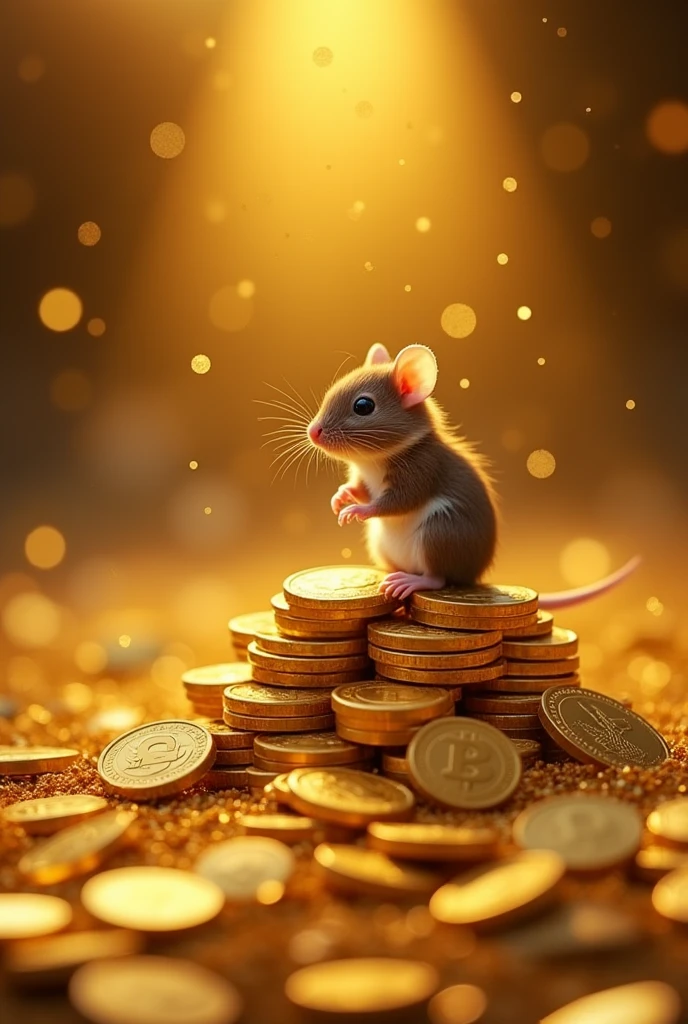 Pile of gold, Gold coins, mouse, Gold coins이 하늘에서 쏟아진다. Dazzling golden, golden light, The Golden Box, Gold Coin,