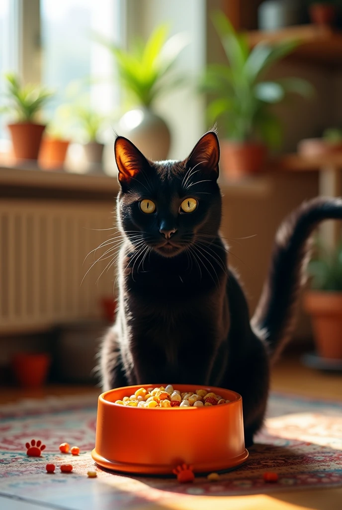 Black cat food