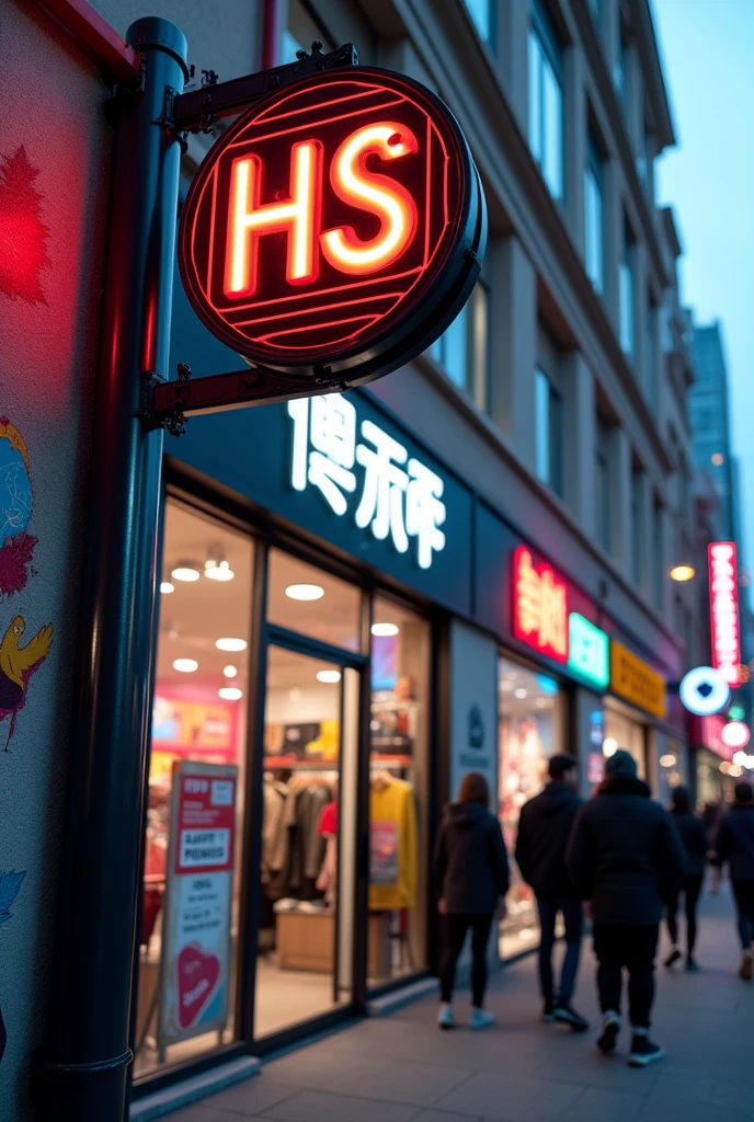 Fashion Frontier - Opening up new horizons in fashion、Innovative style store HS Logo Design Street-style Original Billboard Only Close-up of the signboard