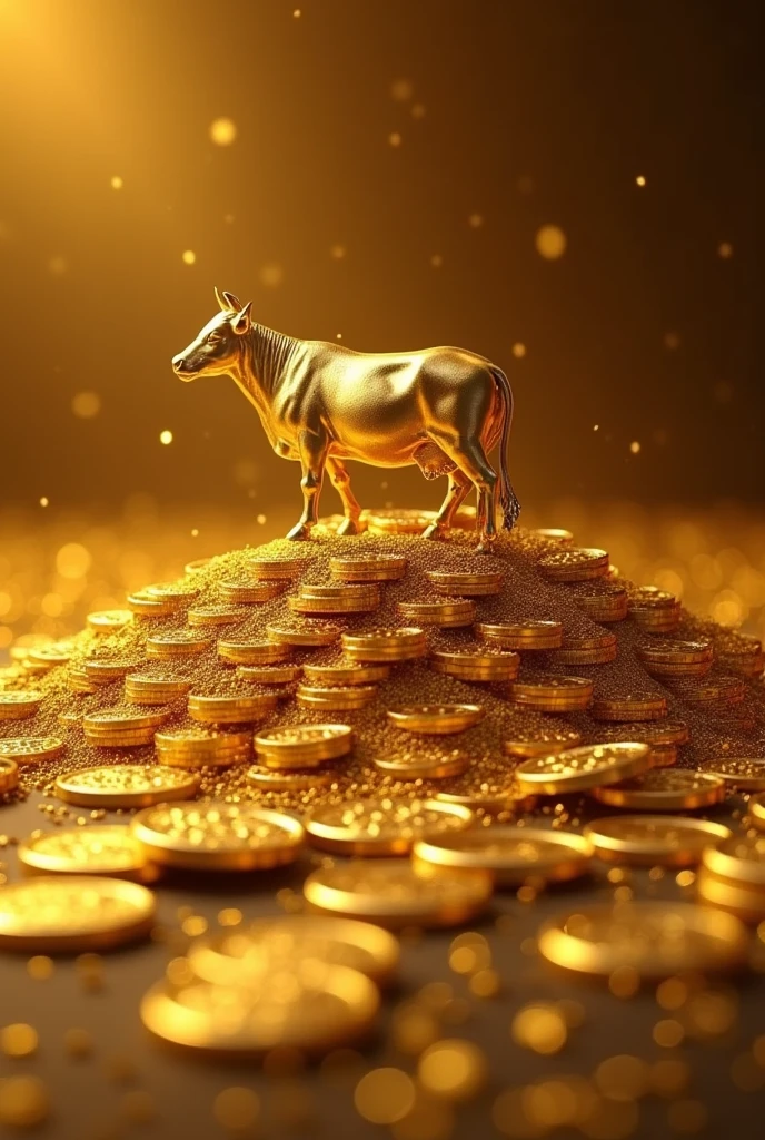 Pile of gold, Gold coins, ((cattle)), Gold coins이 하늘에서 쏟아진다. Dazzling golden, golden light, The Golden Box, Gold Coin,