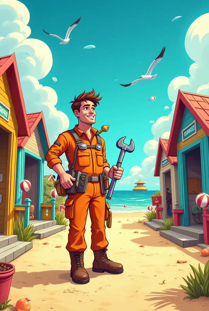 Create a comic about maintenance in the tourism area 