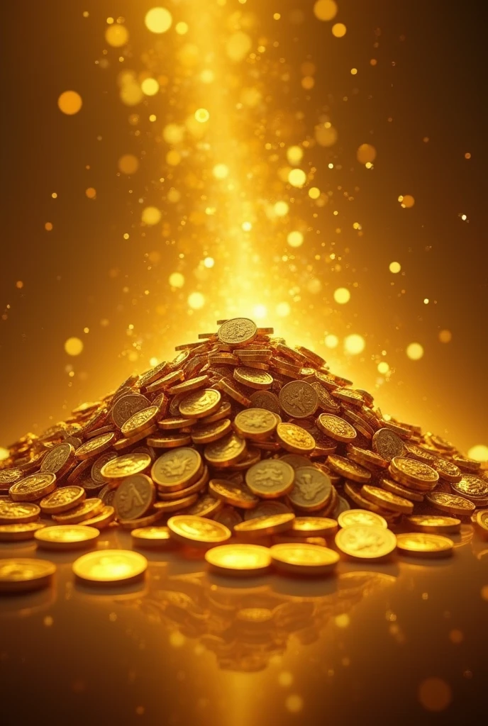 Pile of gold, Gold coins, ((cattle)), Gold coins이 하늘에서 쏟아진다. Dazzling golden, golden light, The Golden Box, Gold Coin,