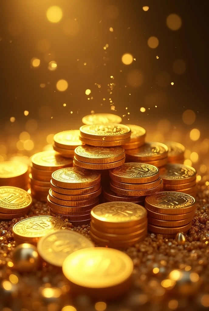 Pile of gold, Gold coins, ((cattle)), Gold coins이 하늘에서 쏟아진다. Dazzling golden, golden light, The Golden Box, Gold Coin, 