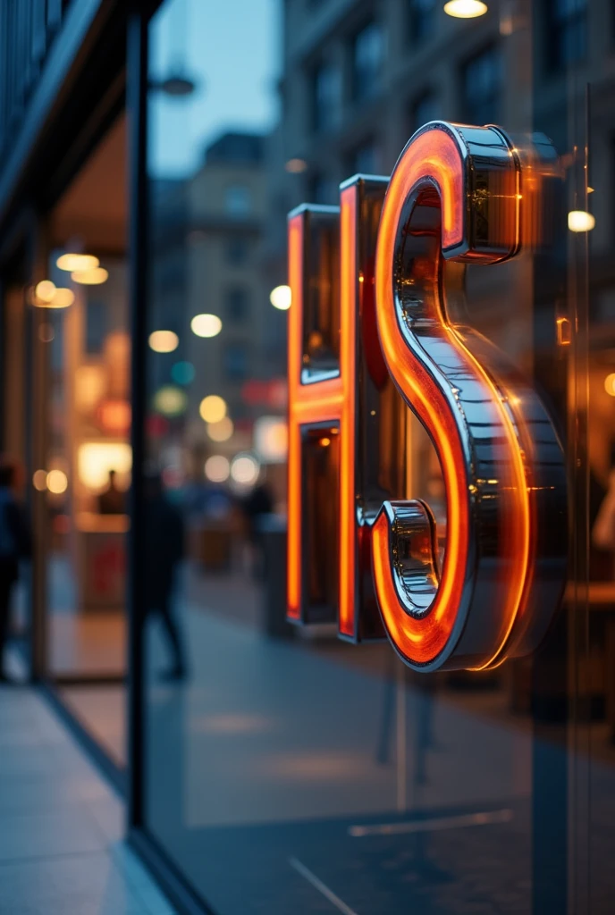 Fashion Frontier - Opening up new horizons in fashion、Innovative style store HS Logo Letter Design, Smoothed Style, Original Sign Only Close-up of the signboard