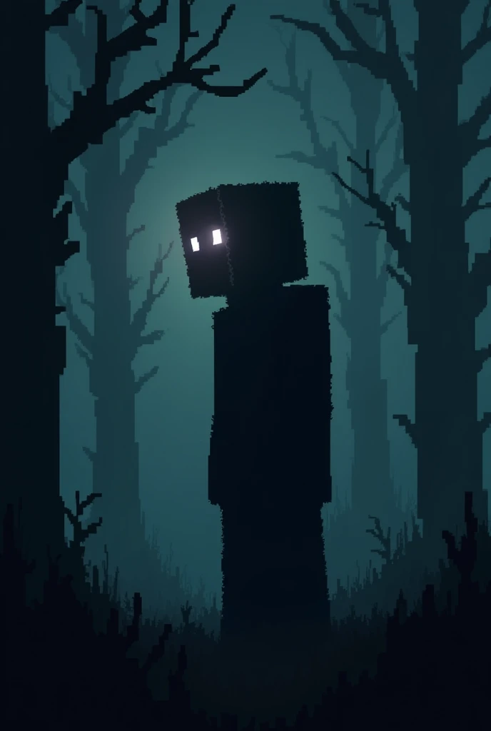 Herobrine sideways, profile can, looking to the left, frightful
