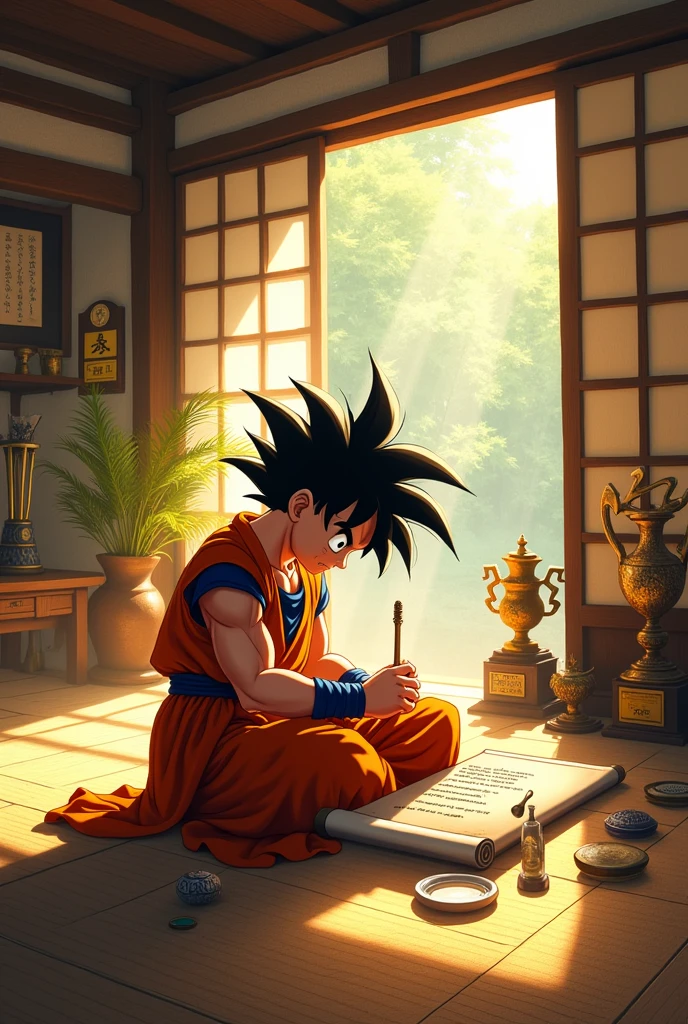 Goku writing