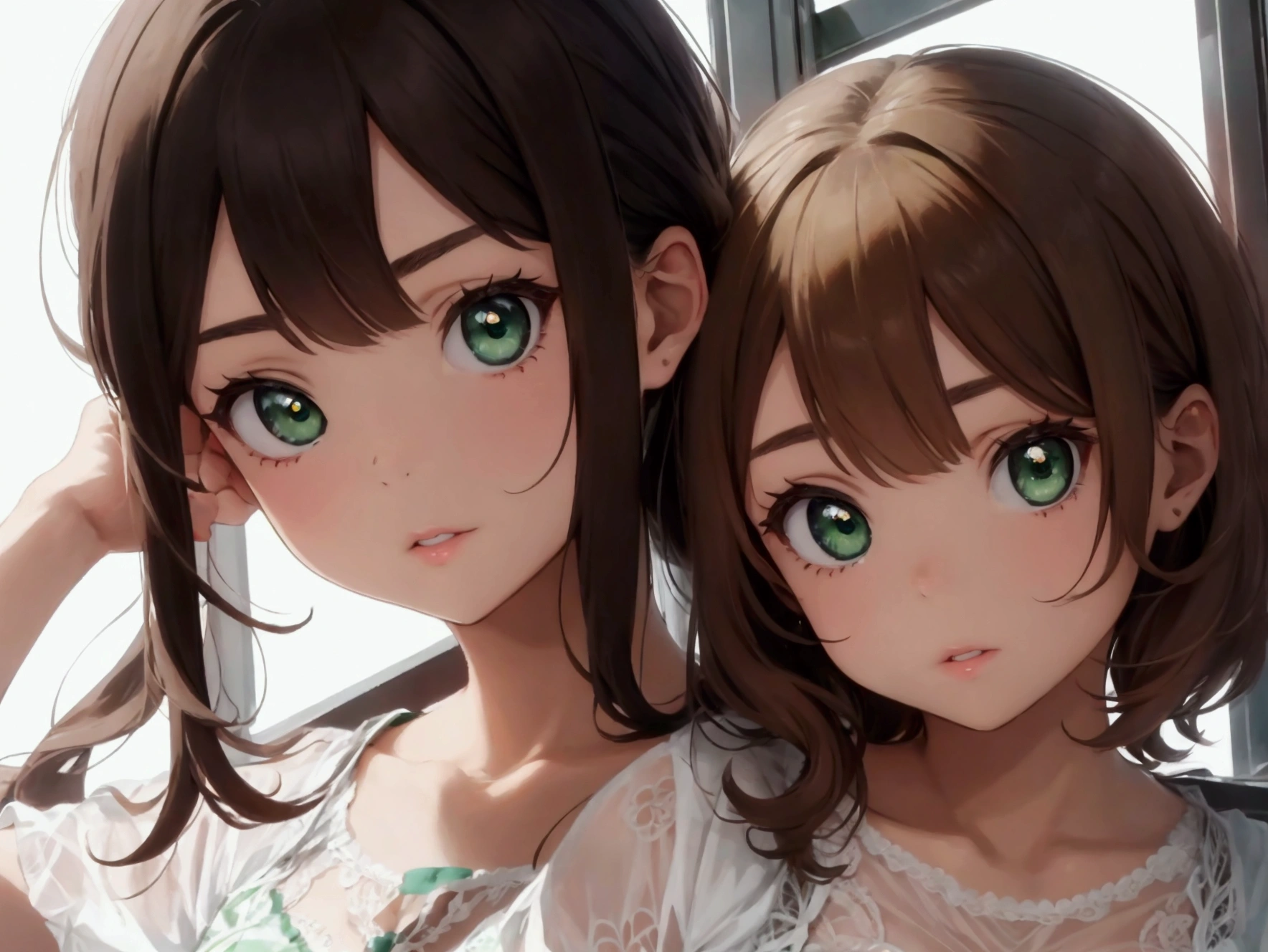 Green eyed girl. With a brown-eyed girl
