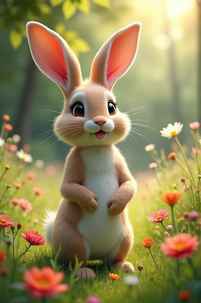 A rabbit with human like boobs and pussy 