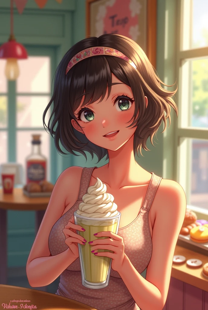  A girl with huge boobs with a dumb face 