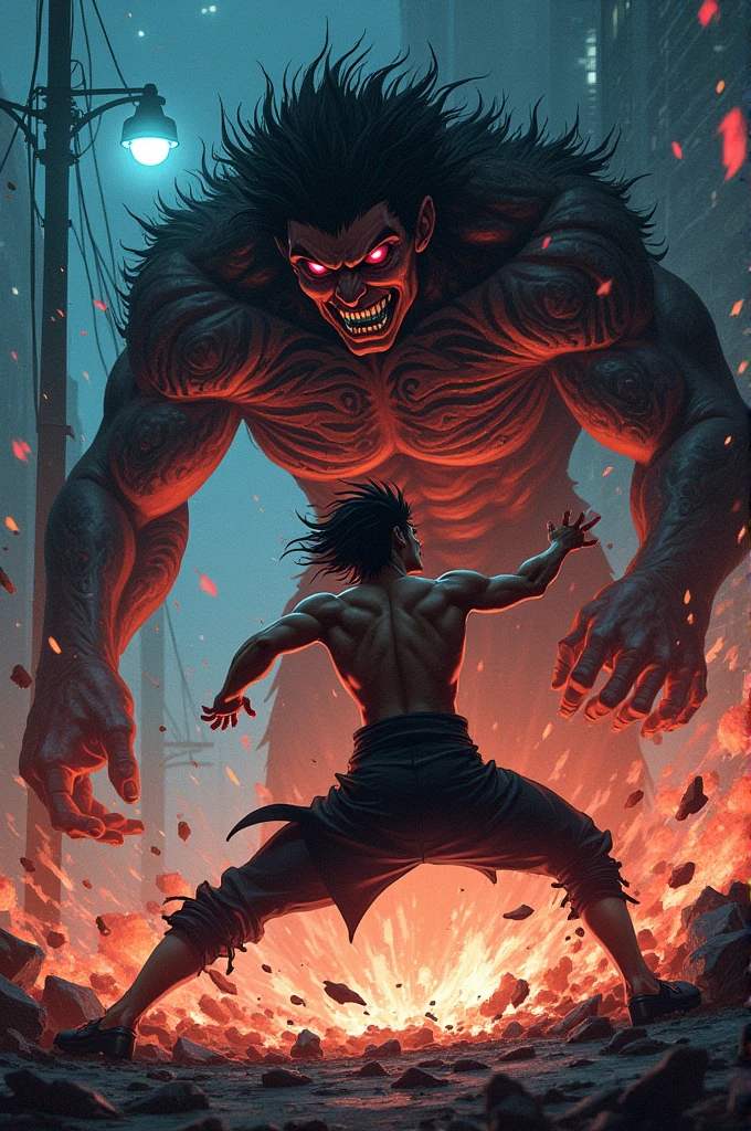 itadori fighting with sukuna