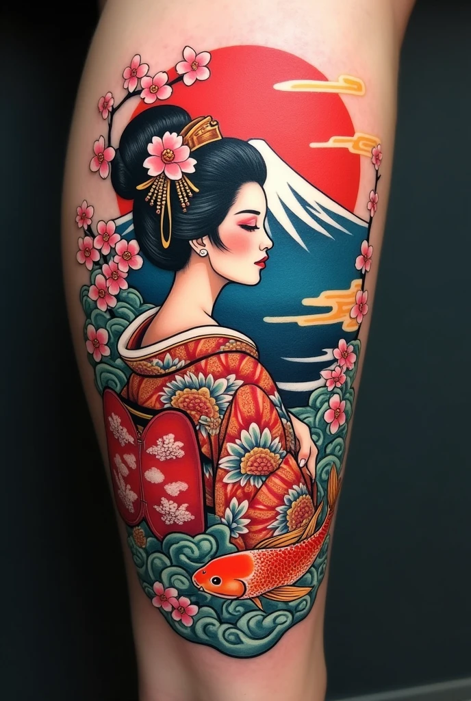 Japan themed tattoo