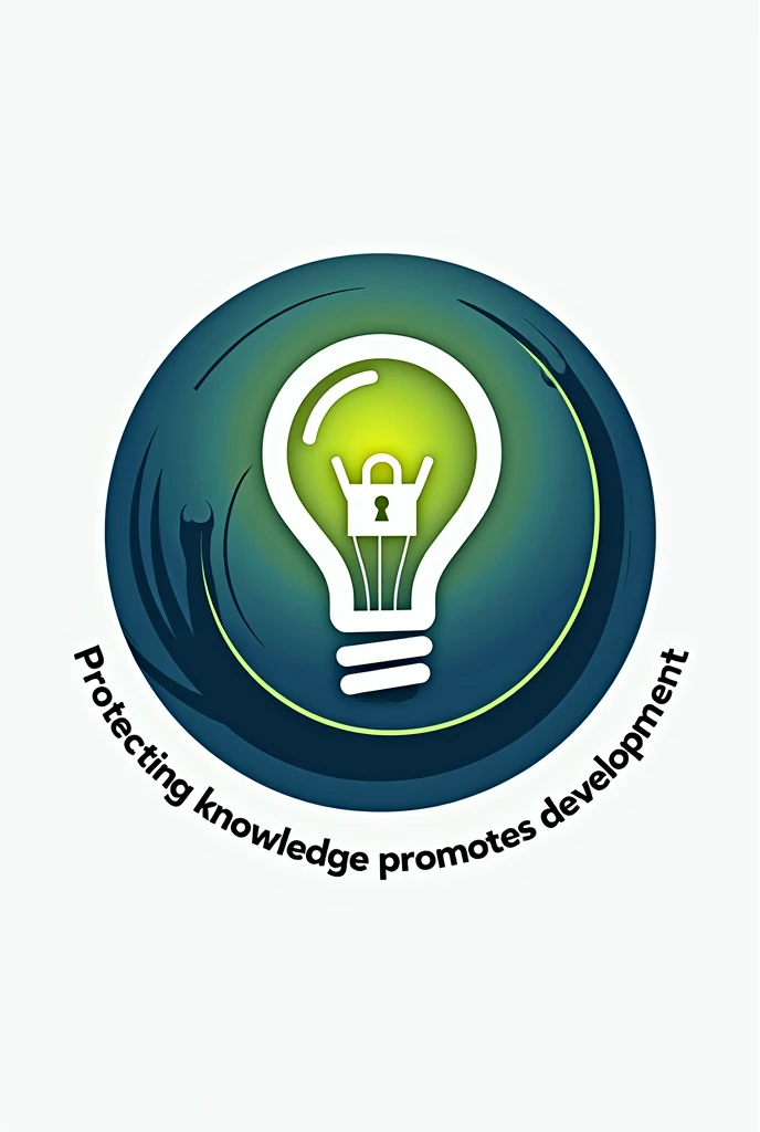 a logo for an event about intellectual property, with the name Intellectual Property for an Innovative Industry and a slogan Protecting knowledge promotes development.