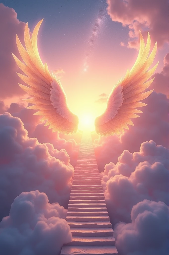 Avobe sky the stairs to heaven has two wings on either side