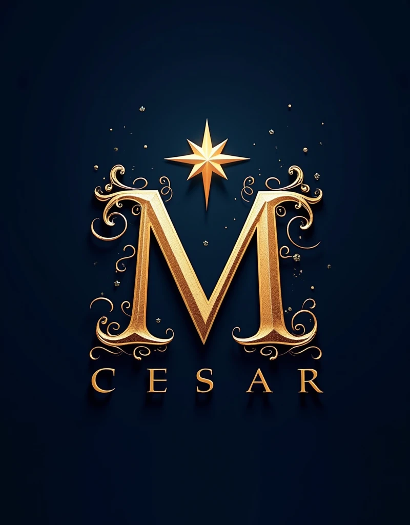 Type the name Cesar with a capital C, then a capital M with a flourish, and then a 5-pointed star.