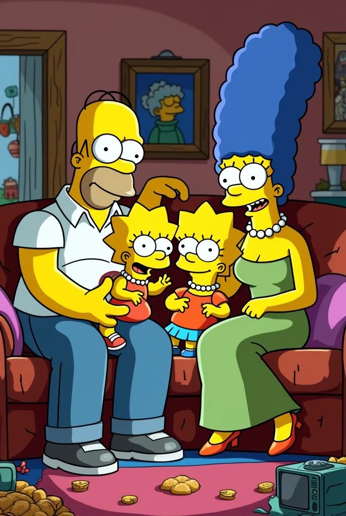 The Simpsons family watching