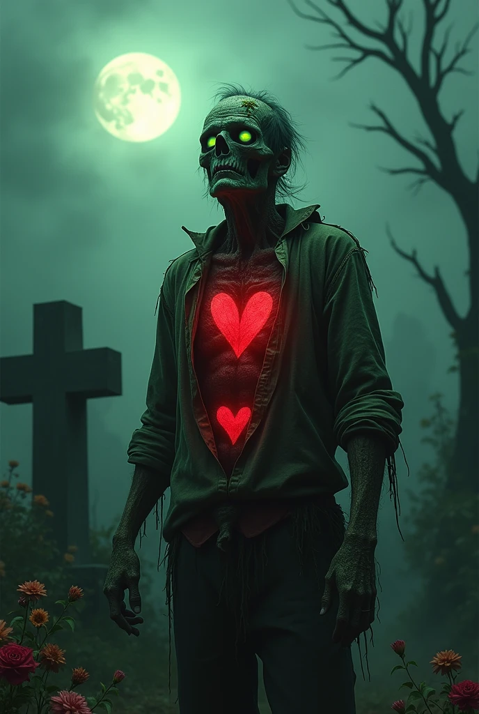 Zombie with red hearts