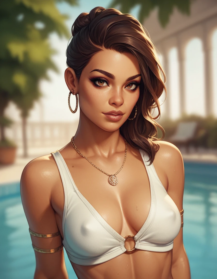 Sexy high resolution photograph of a latina woman , perfect body, slender body 