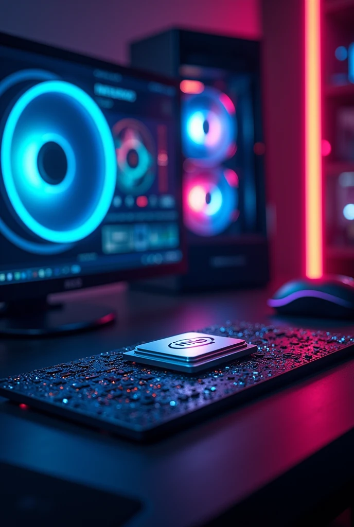 Create an advertising image of a CPU with the following specifications:

intel processor(r) Core i3-9100F CPU @ 3.20GHz 3.60GHz
rAM 8.00Gb
Solid State Drive M.2 128Gb
Placa Asus H310
Unidad de Estado rígido 1Tb
Tarjeta de Video NVIDIA GeForce GT 730
Case Hallion
Monitor LG 19"
Teclado y Mouse Teros
Estabilizado Forza
PadMouse
PrECIO S/950.00