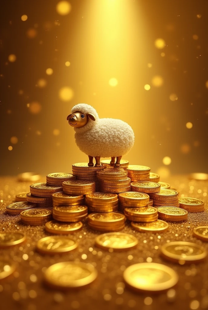 Pile of gold, Gold coins, ((sheep)), Gold coins이 하늘에서 쏟아진다. Dazzling golden, golden light, The Golden Box, Gold Coin,
