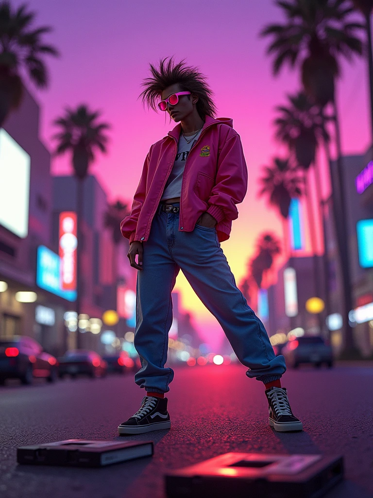90's inspired design and culture. Also Synthwave
