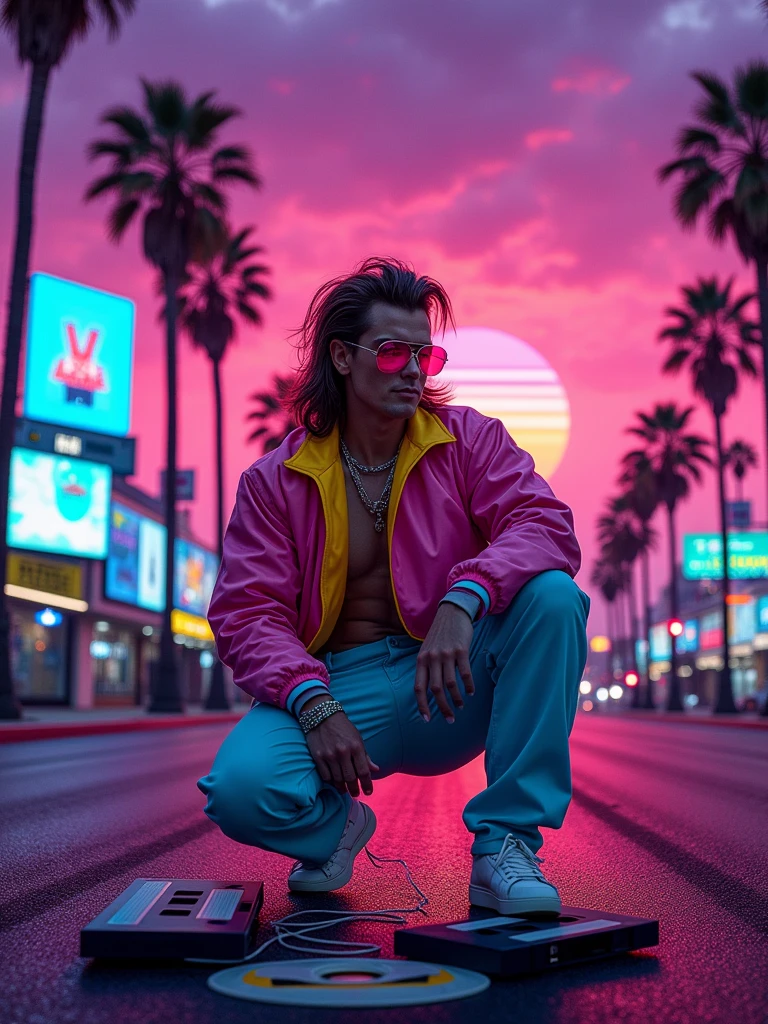 90's inspired design and culture. Also Synthwave