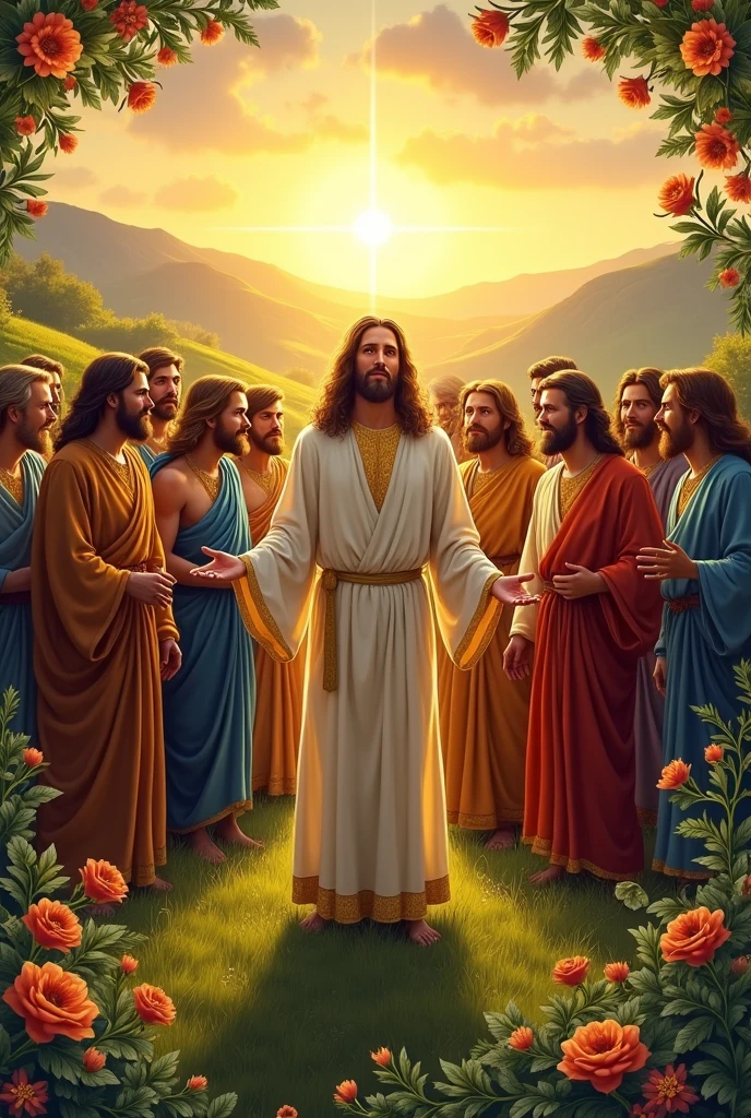Jesus and the 12 disciples themed banner