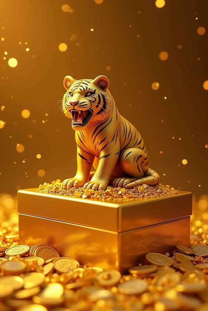 Pile of gold, Gold coins, ((tiger)), Gold coins이 하늘에서 쏟아진다. Dazzling golden, golden light, The Golden Box, Gold Coin, 