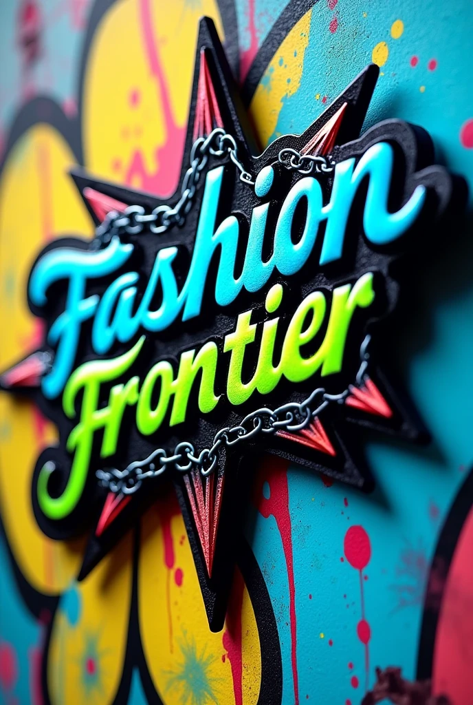 Fashion Frontier - HS Logo Design Punk Style Original Sticker Close-up　The front is