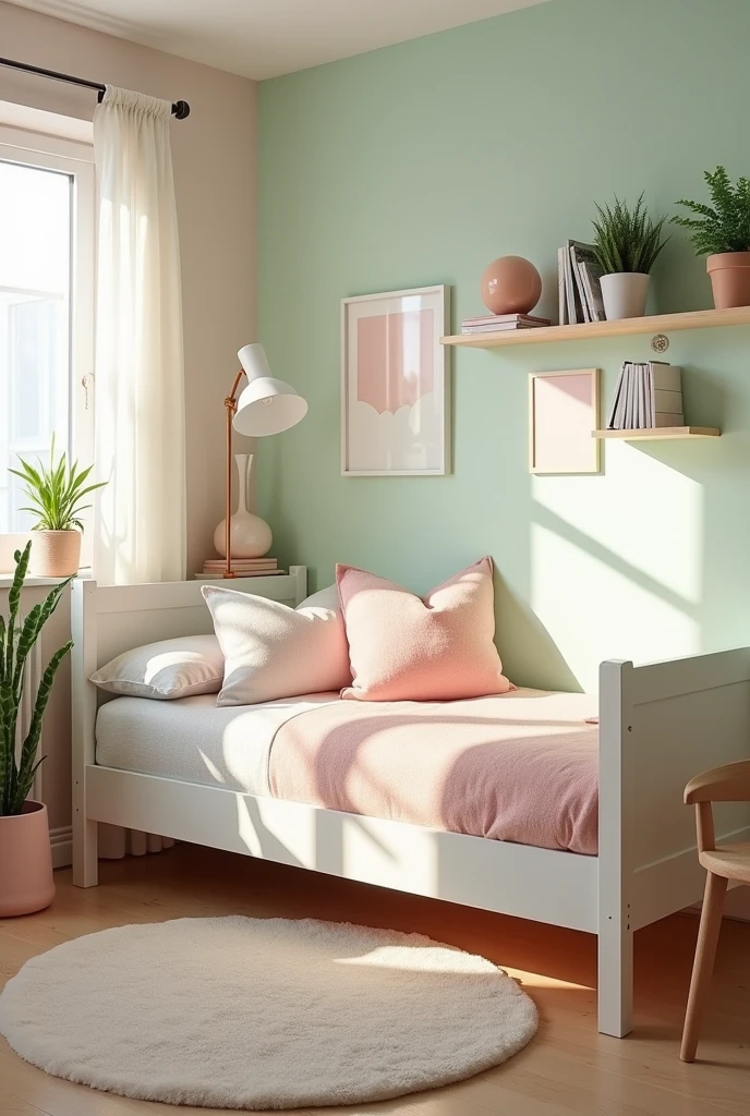 Small bedroom pastel ikea design