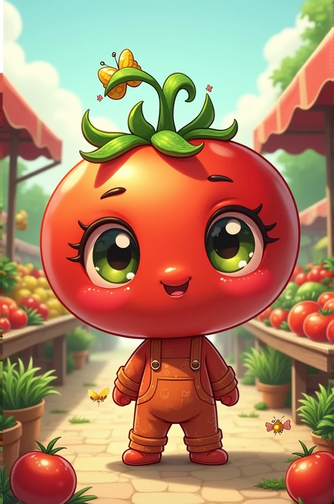 Chibi art male with a head made of tomato