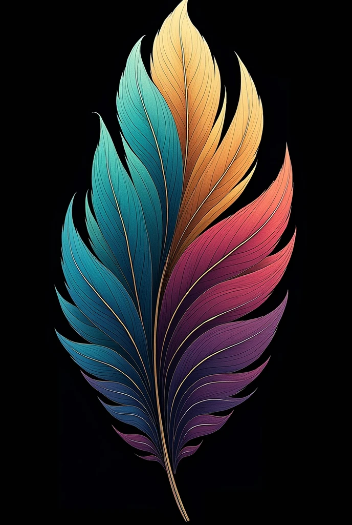 Fashion Frontier -HS Logo Design Mode-Oriented Original Sticker Close-up Front Feathers