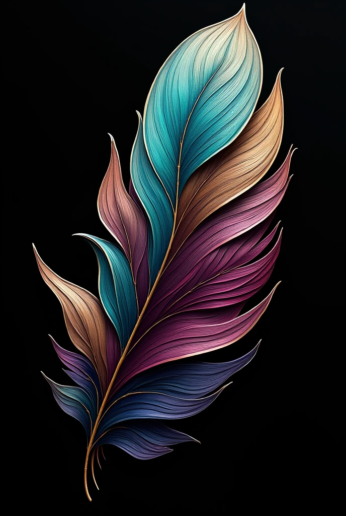Fashion Frontier -HS Logo Design Mode-Oriented Original Sticker Close-up　Front Feathers