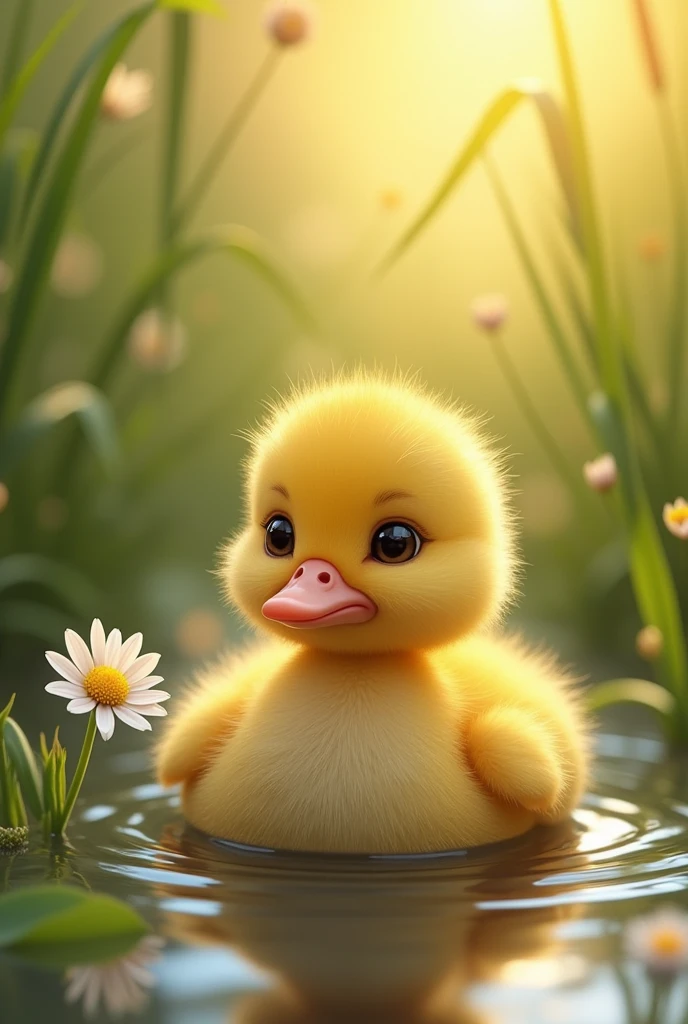 Image of a cute little duckling saying 'I love you' in Spanish