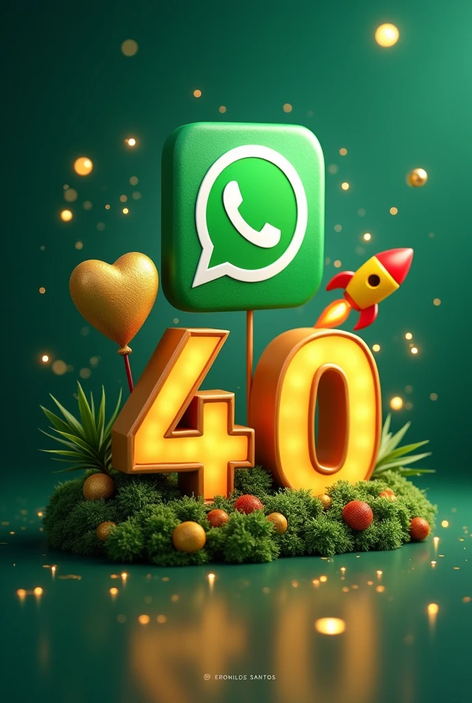 Whatsapp icon written: ERONILDES SANTOS 40 💛🚀 GRUPO DE AVISOS