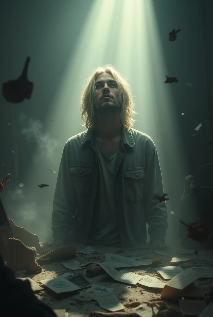 Generate a photo of Kurt Cobain After his suicide 