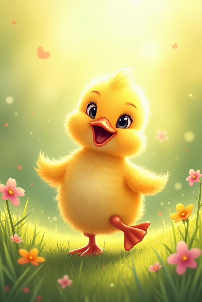 Image of a cute duckling saying I love you 