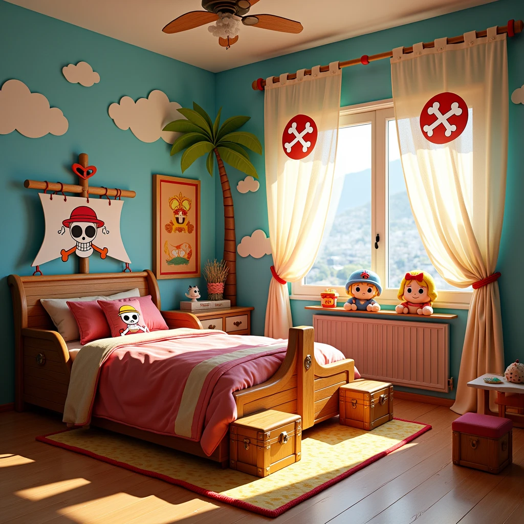  one piece anime bedroom design for a girl