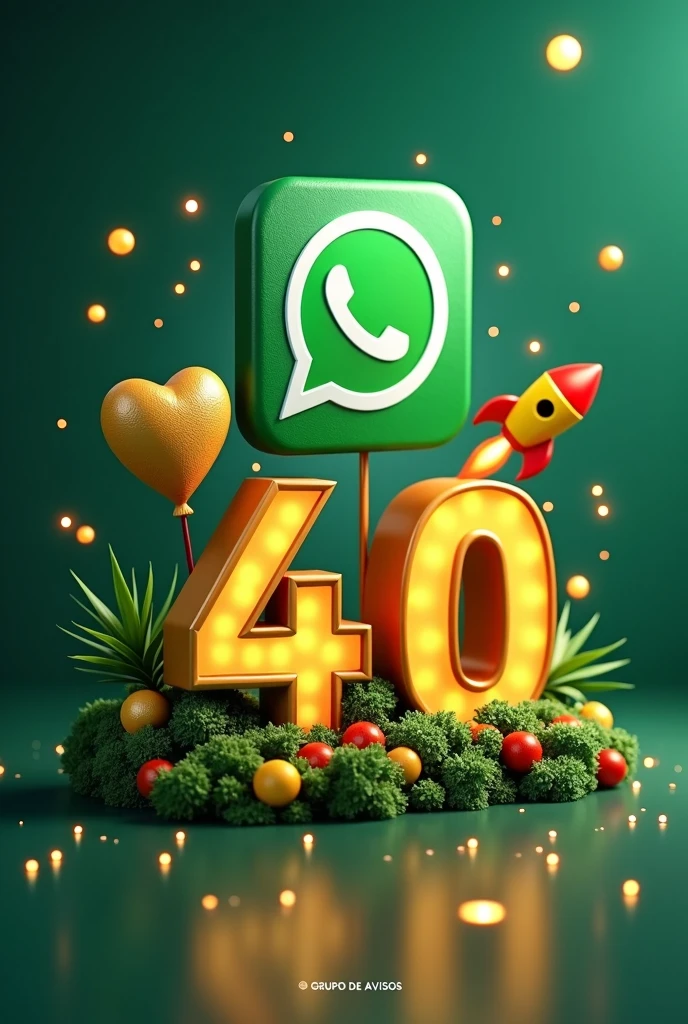 Whatsapp icon written: ERONILDES SANTOS 40 💛🚀 GRUPO DE AVISOS