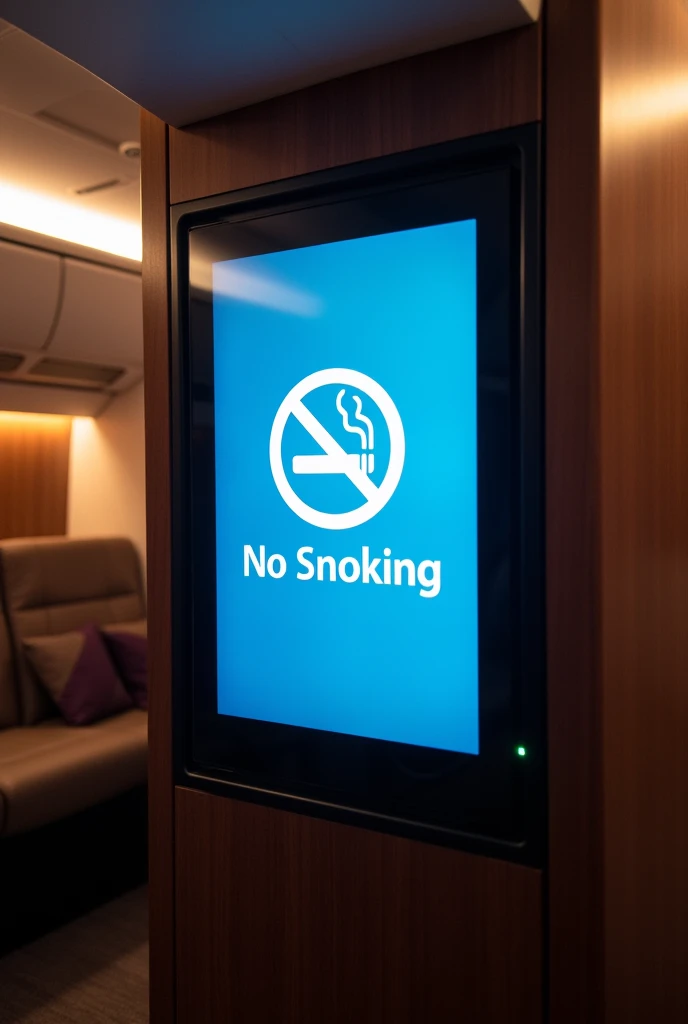 Create a computer sign that prohibits smoking in the cabin