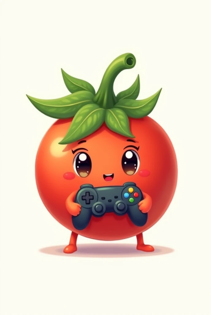 Chibi tomato, plain background, gaming