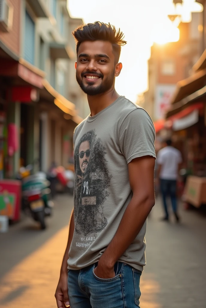 A 178cm kg bearded with short fade hair indian 18 year old boy